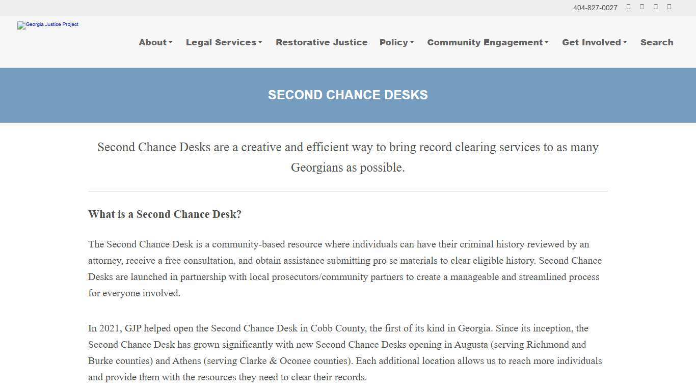 Expungement Desks - Georgia Justice Project